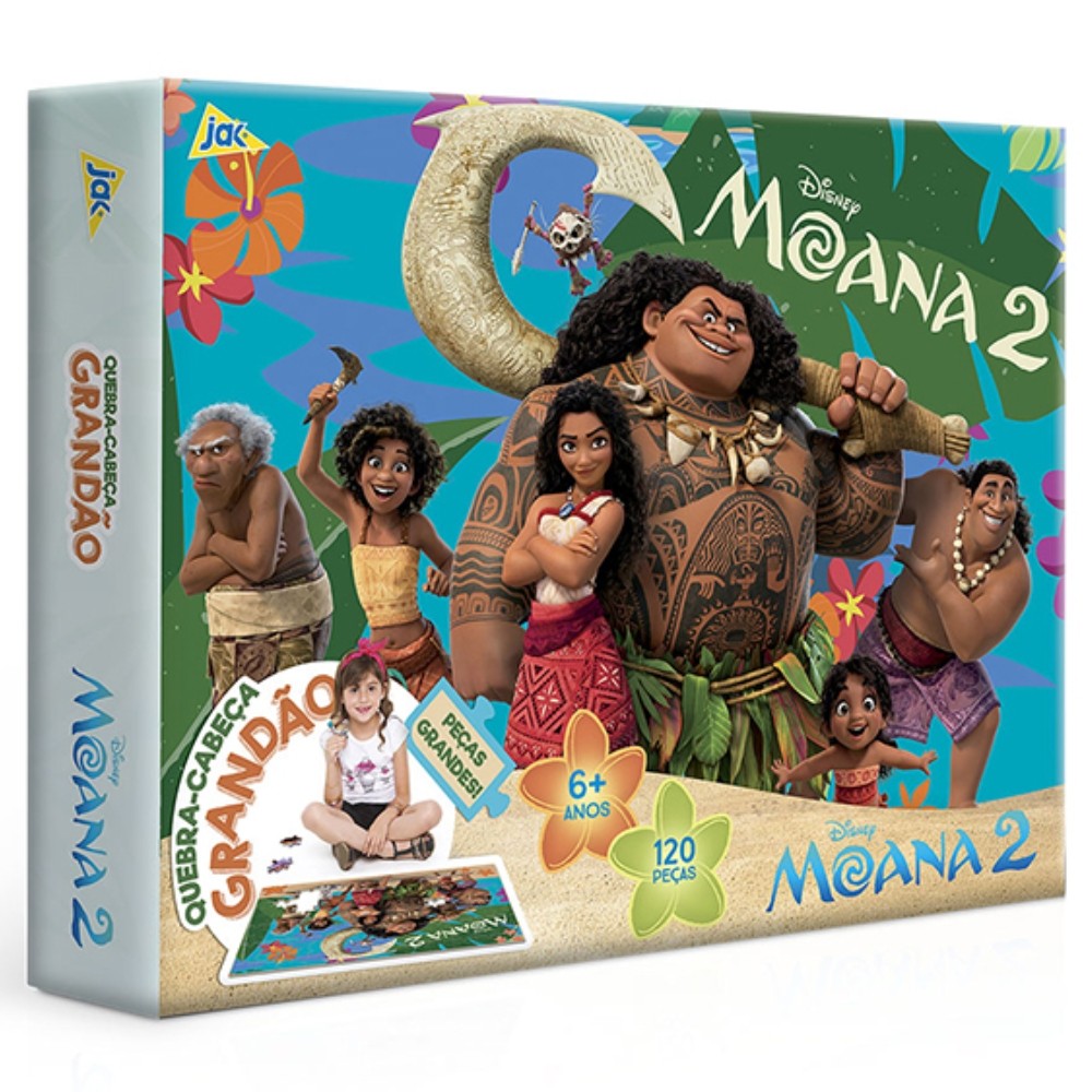 QUEBRA CABEÇA GRANDÃO MOANA 2 DISNEY 120 PEÇAS GRANDES TOYSTER DESENHO INFANTIL FILMES DESENHOS KIDS - Mom & Baby