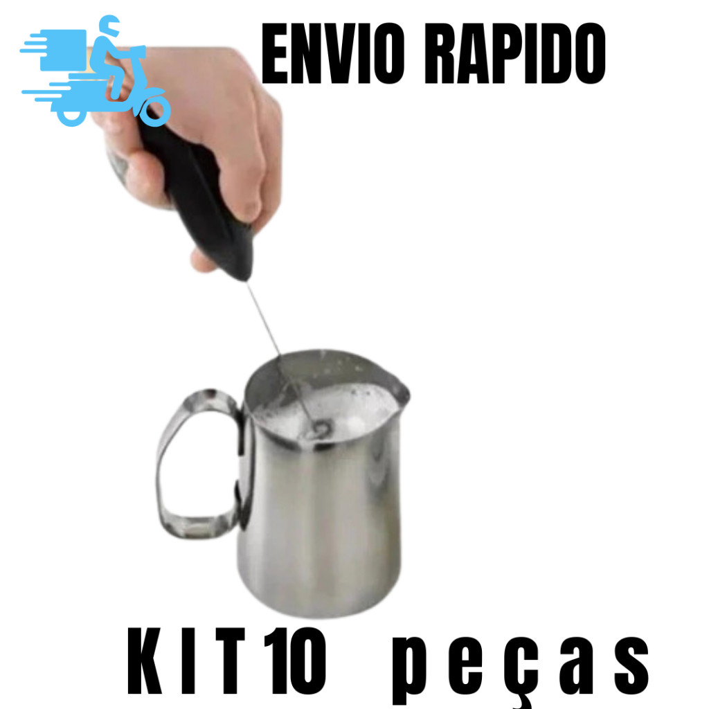 10 Unidades de Mixer Misturador de Bebidas Elétrico Mini Mixer Café Leite Suco Milkshakes Portátil