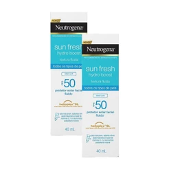 Kit com 2 Protetor Solar Neutrogena Sun Fresh Hydro Boost Sem Cor FPS50 40ml