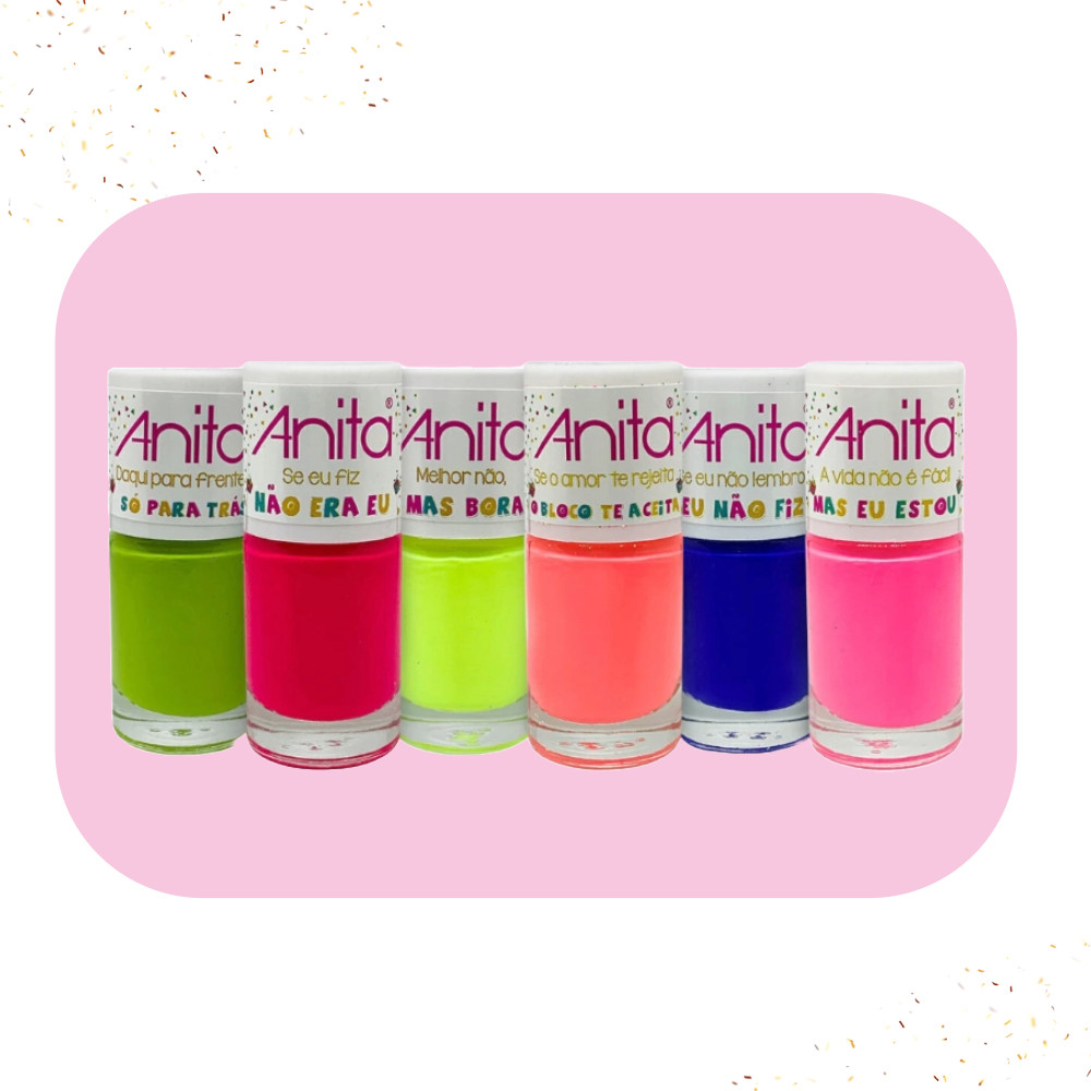 Esmalte Anita Eu No Carnaval Tons Neon / Fluorescentes. em Oferta na Shopee