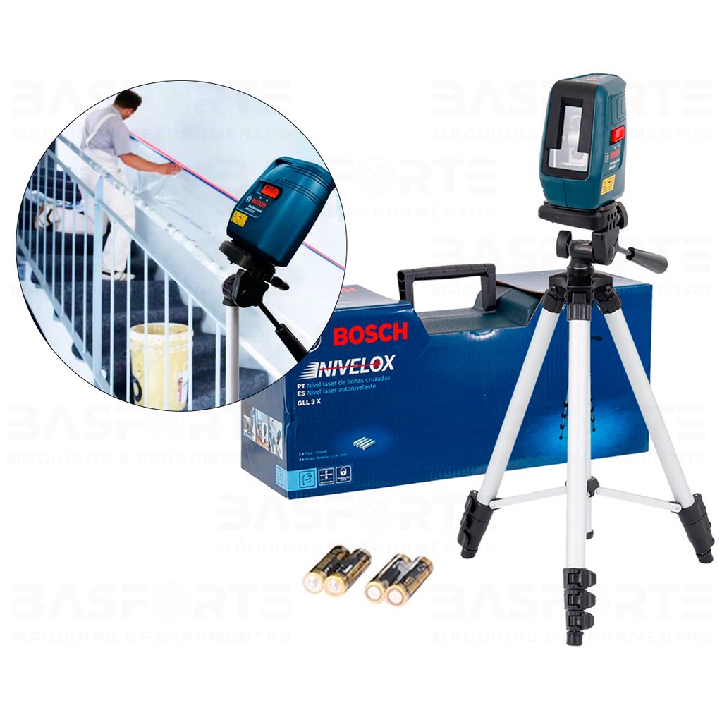 Nível Laser 3 Linhas Vermelhas 15m Bosch Nivelox Gll3x em Oferta na Shopee