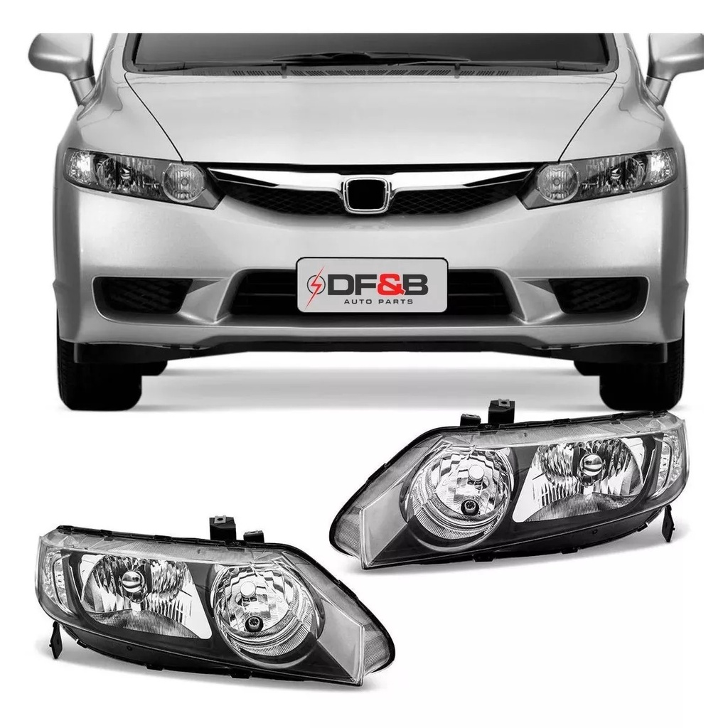 Par Farol New Honda Civic Modelo 2007 A 2008 2009 2010 2011