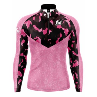 Camiseta Camisa Blusa Pesca Camuflado Rosa Flores Com Proteção Uv50+