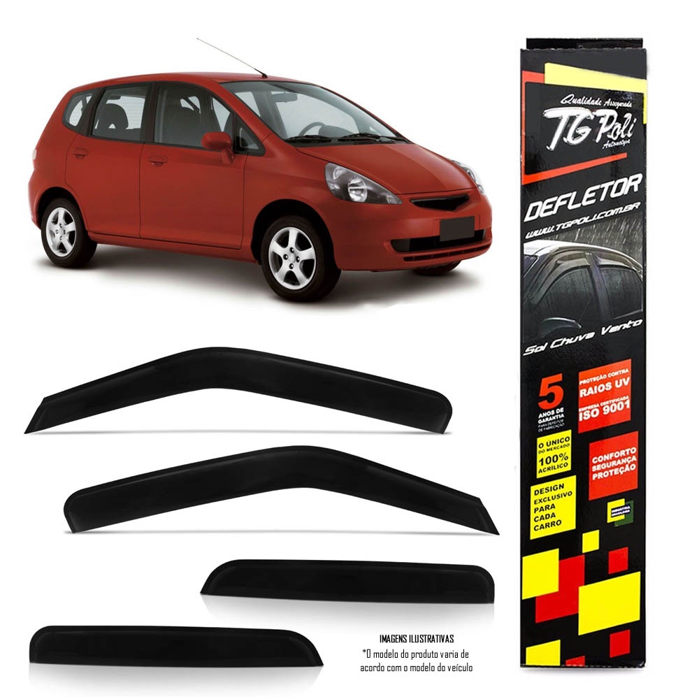 Calha Chuva Defletor TG Poli Fit 2003 2004 2005 2006 2007 2008 - 4 Portas