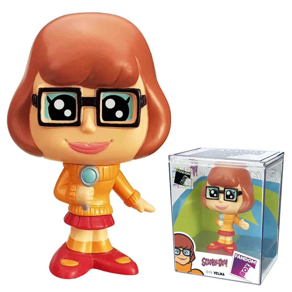 Fandom Box Boneco Miniatura em Vinil Velma Scooby Doo Boneco de Vinil Atóxico Com Expositor