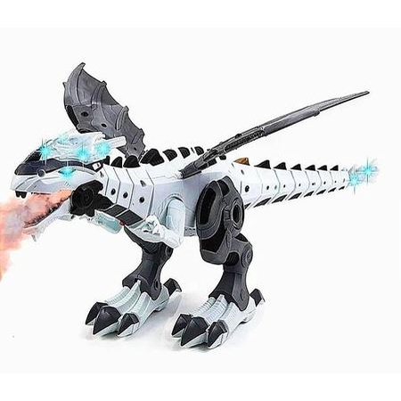 Brinquedo Dinossauro Robô com asas solta fumaça com luz e som