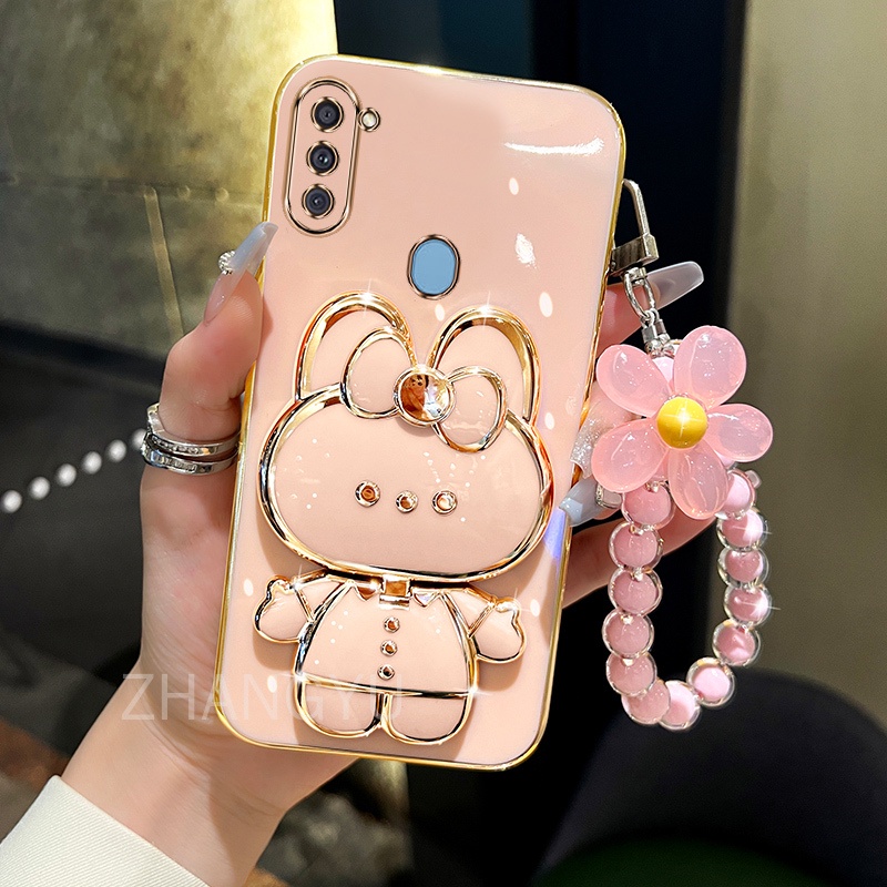 Caixa De Proteção Contra Choques Samsung A11 M11 Phone Case TPU 3D Rabbit Stereo Stand Ultra