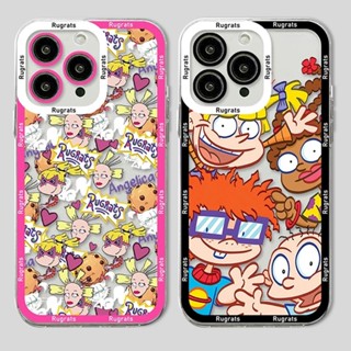 Capa De Celular Para iPhone 11 12 13 14 15 Pro Max 7 8 Plus SE 2020 XR X XS Desenho Engraçado R-Rugrats Transparente TPU Macio À Prova De Choque