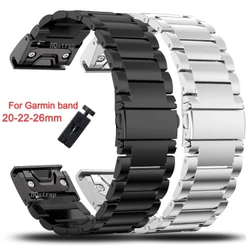 Pulseira Fenix 7 6X 6S 6 Pro 5X 5 5S De Aço Inoxidável Para Relógio Garmin 26mm 22mm 20mm Substituição De Bracelete Feminina Cinto Masculino Acessórios Relógios