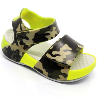 Sandalia Papete Infantil Menino Plugt Fly Camuflada Amarelo Neon