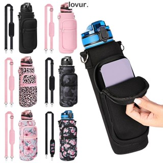 LOVUR Capa Para Garrafa De Água Suprimentos Camping Celular Com Bolsa Isolada Alça Ajustável