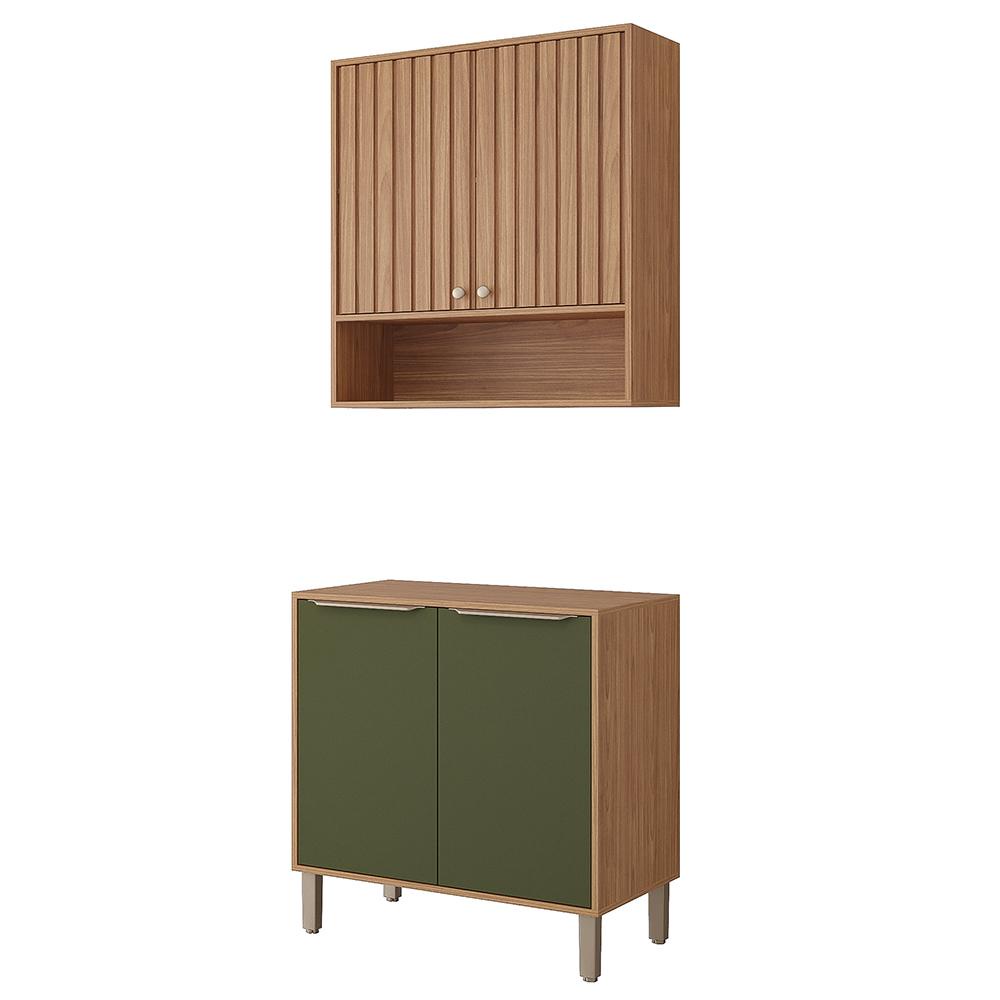 Armário Aéreo com Balcão Divina 80 cm Para Cozinha 4 Portas em Oferta na Shopee