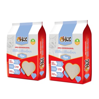 Kit 2 Areia Higiênica Biodegradável Para Gatos Great Pets Fina 2kg em Oferta na Shopee