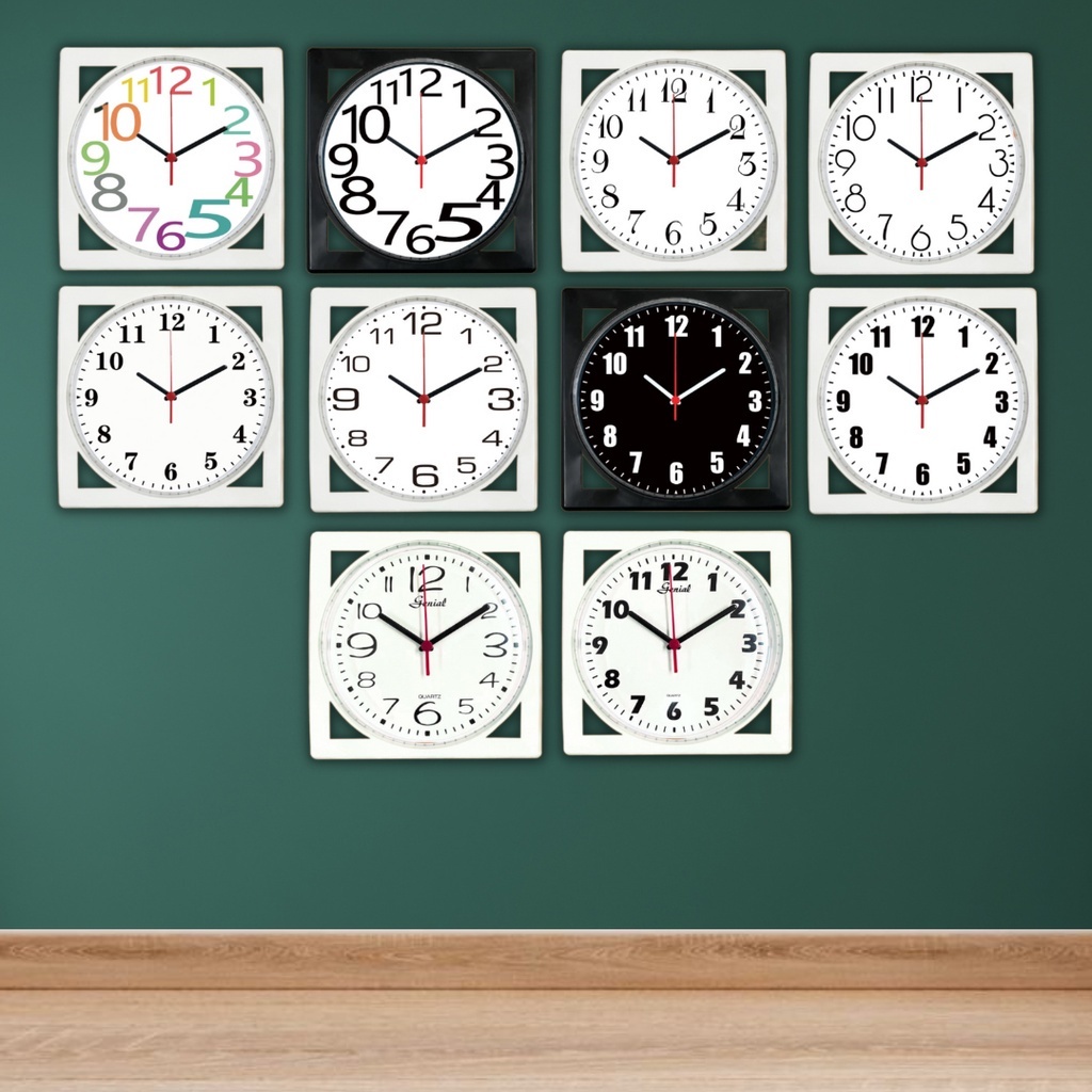 Relógio de Parede Analógico Quadrado Tic Tac 24cm em Oferta na Shopee