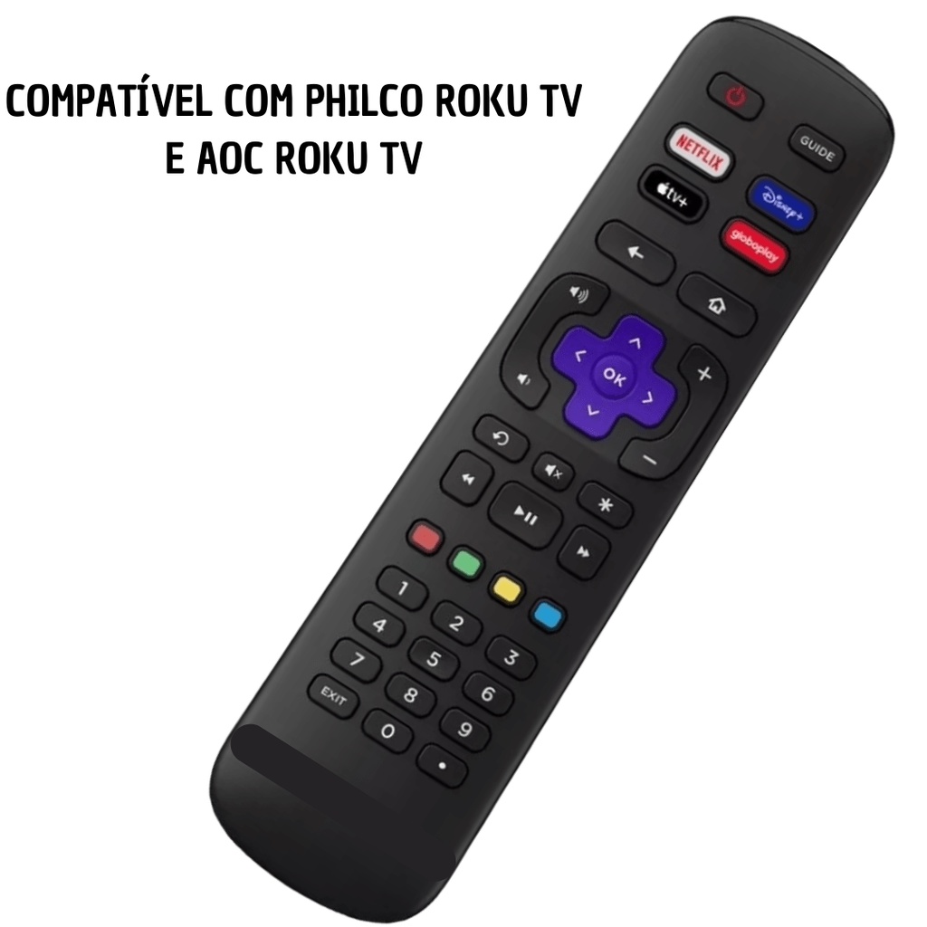 Controle remoto para tv led philco e aoc roku smart com ptv55g52r2c