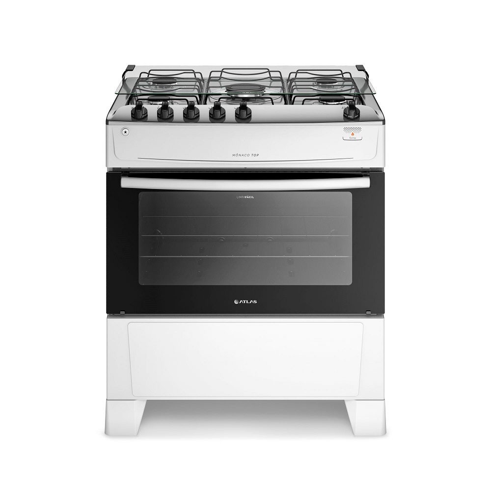 Fogão 5 Bocas Monaco Top com Mesa de Inox Atlas