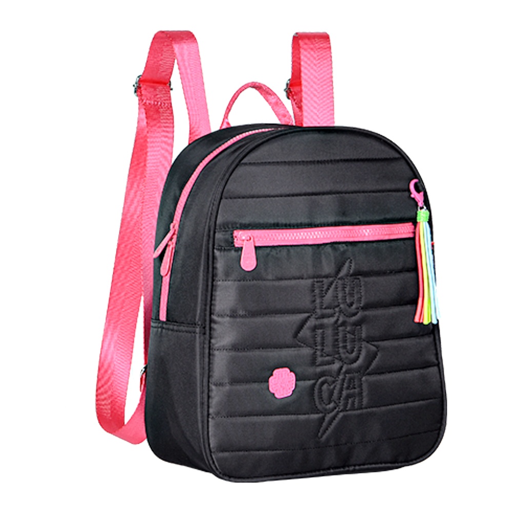 Mochila Bolsa de Costas Luluca Chaveiro Preto Semax LU2864PT