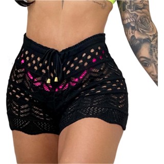 Saida De Praia Short Feminino Trico Leve E Confortavel Verao