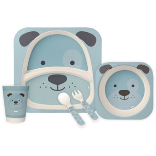 Kit Refeição Em Bambu Cachorrinho Azul Infantil 05 peças 16226 - Buba em Oferta na Shopee