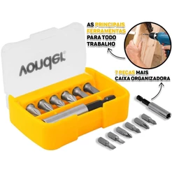 Jogo De Bits Ponteiras Encaixe Sextavado Aço Cromo Vanádio P/ Furadeira E Parafusadeira