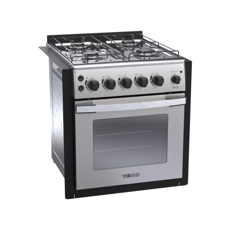 Fogao de embutir 4 Bocas Venax Gaudi Platinum GII Inox Gas Glp