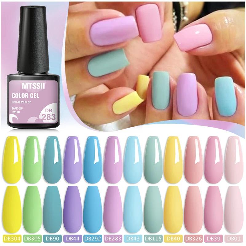 MTSSII Gel De Esmalte De Unhas Primavera Verão Doce De Cor Azul Rosa Para Manicure Semi Permanente Embeber Vernizes De Arte em Oferta na Shopee