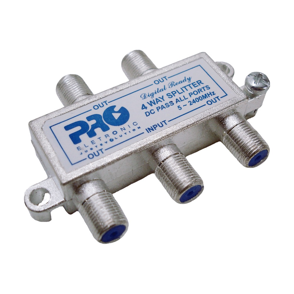 Pct 03 Divisor Profissional 1x4 5-2400 4 Saídas P/ Antena TV UHF VHF CATV