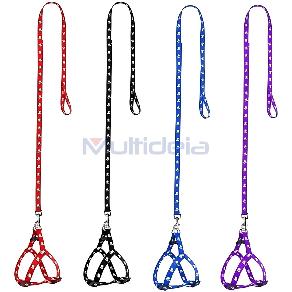 Multideia Coleira Guia Peitoral Para Cachorro Gato Ajustável Pet Cão Pequeno Porte em Oferta na Shopee