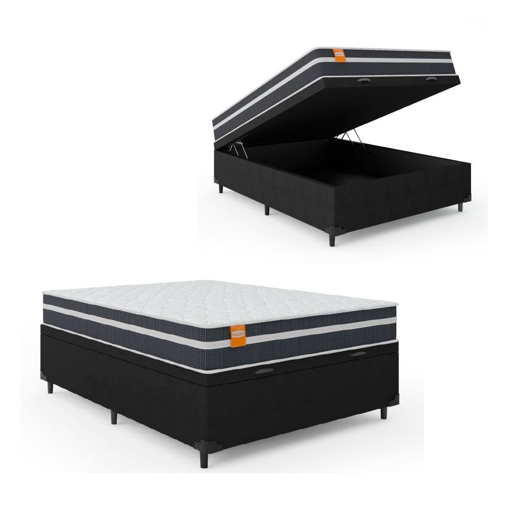 Cama Box Baú Casal Colchão Molas Qatar