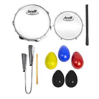 Kit Pandeiro + Tamborim Com Baqueta + Agogô E Ganza
