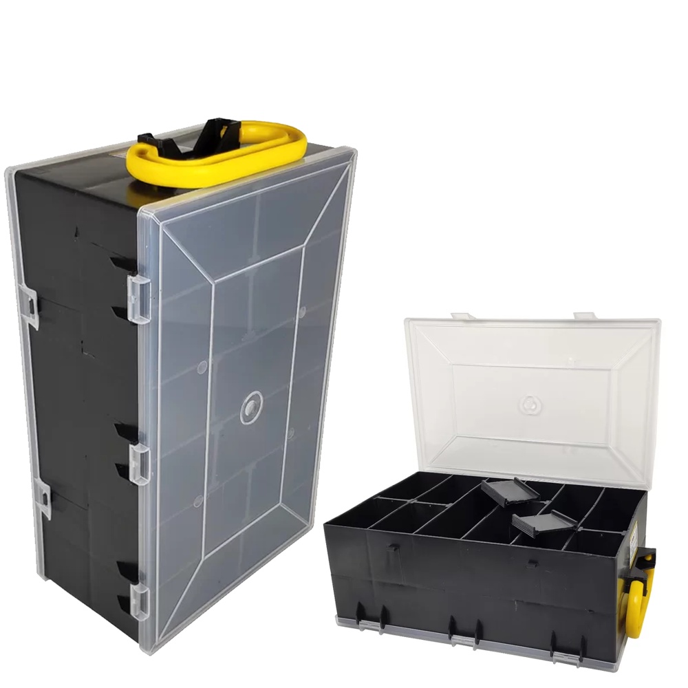 Organizador Plástico Doublebox Para Ferramentas Com 24 Divisórias