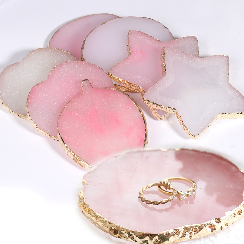 Decoração para Casa, Bandeja de Exposição para Joias e Unhas, Adereço Fotográfico — Bandeja de Exposição Redonda/Estrela