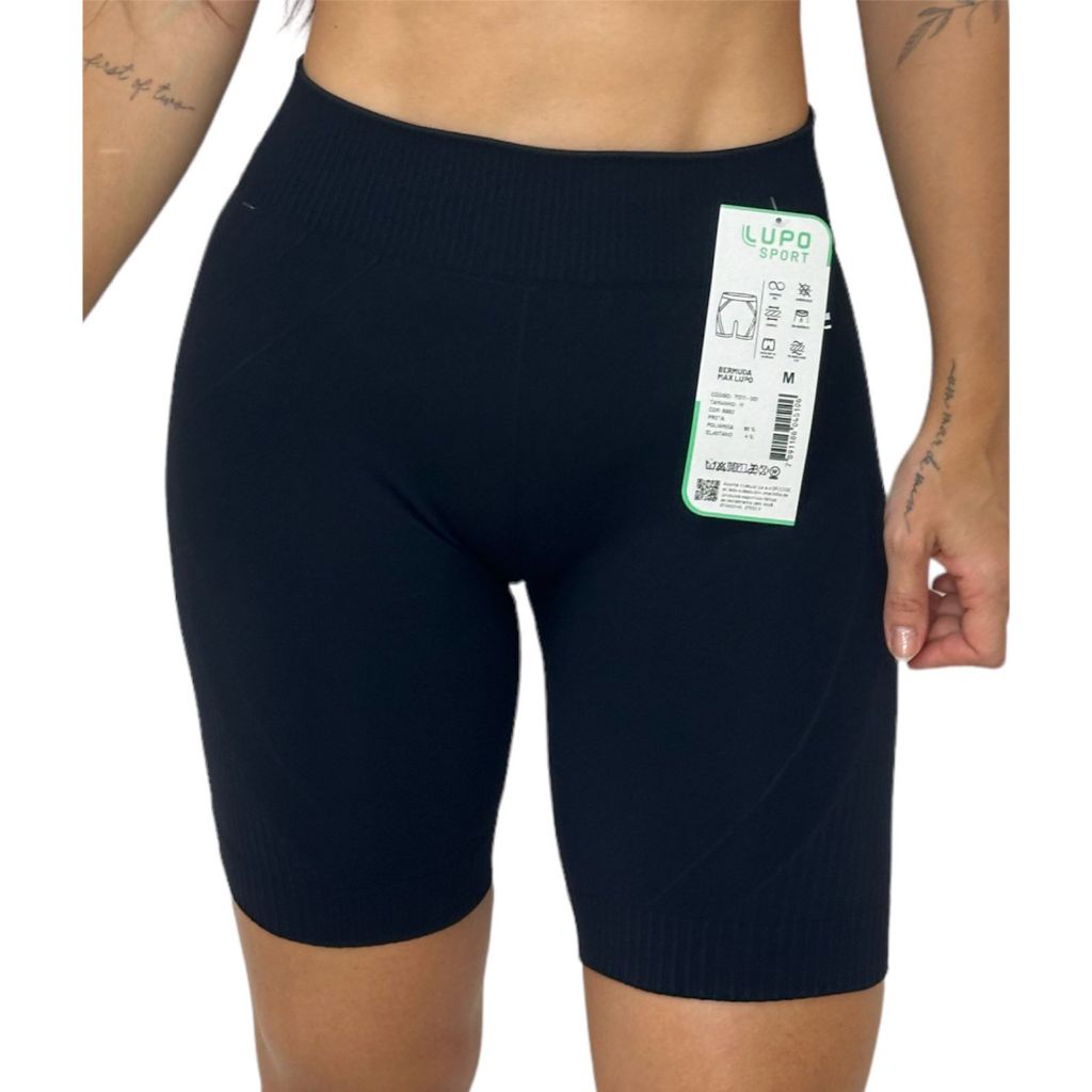 Bermuda Lupo AF Max Lupo Cintura Alta Sport Feminina Seamless Dry Sem Costura