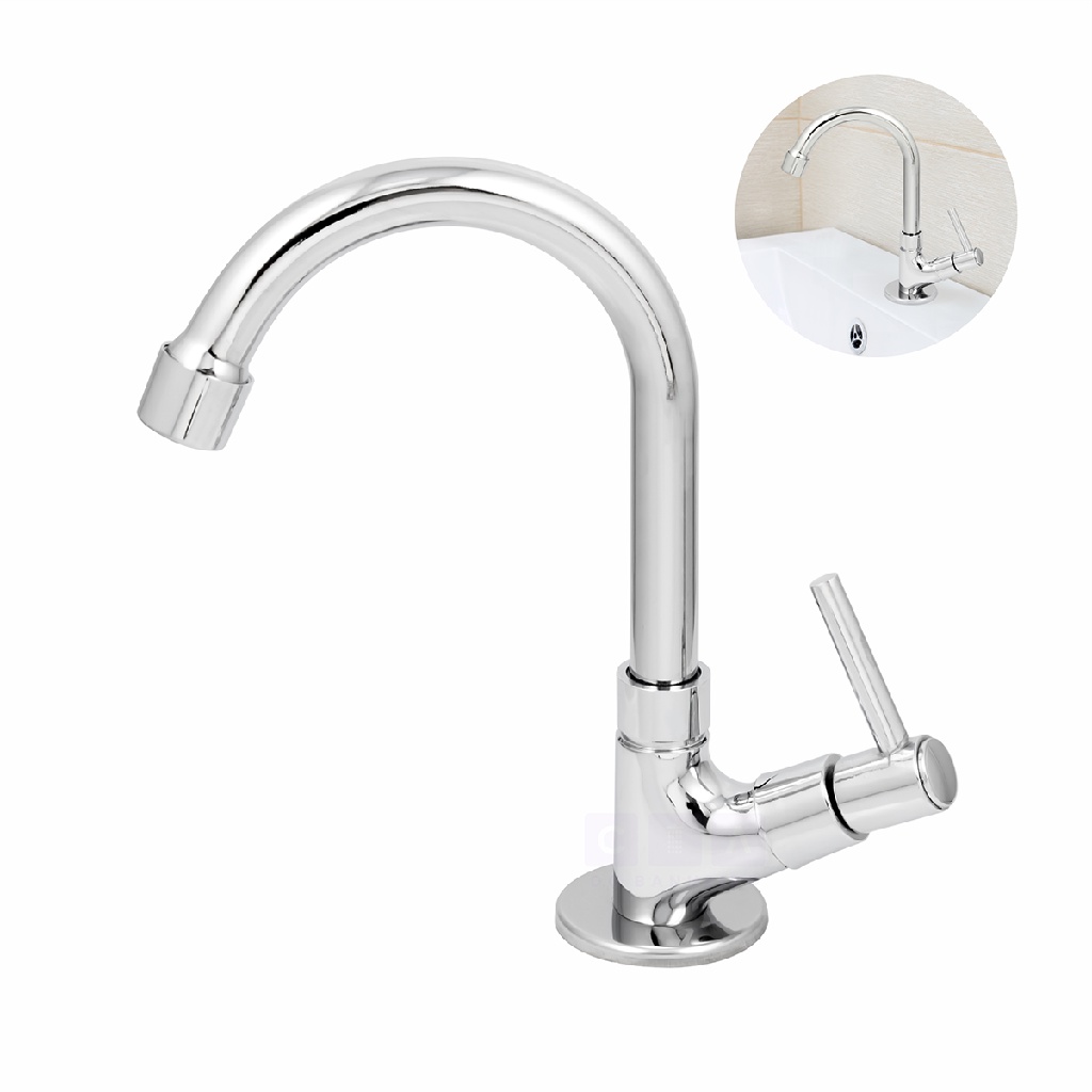 Torneira Pia Cuba Lavatório Banheiro Lavabo Cuba Baixa Metal Cromada Bica Móvel 1/4 Volta 1198 C70