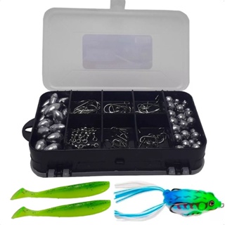 Estojo com Isca Artificial Chumbadas Anzol e Giradores em Oferta na Shopee