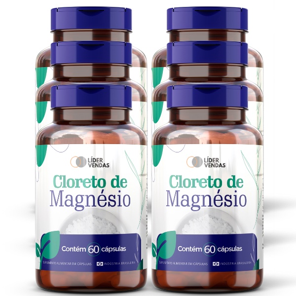 Cloreto de Magnésio 60 cáps 420mg - kit com 6 potes