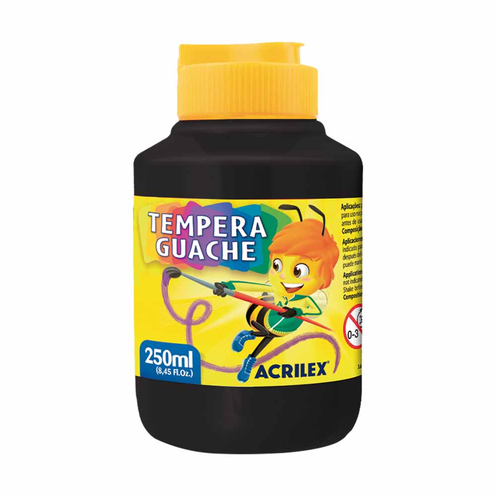 Tinta Guache 250ml Preto 520 Acrilex - UN