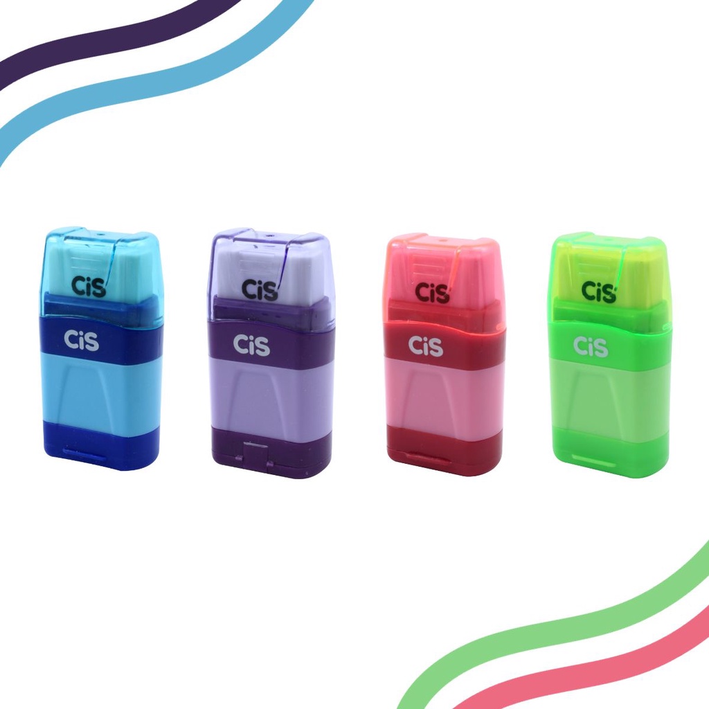 Apontador Com Borracha 2 Furos CiS 480 Cores À Sua Escolha em Oferta na Shopee