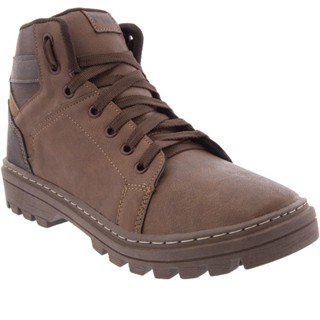 Bota Coturno Mac & Jac Recortes Camurça Marrom