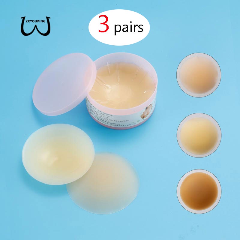 ZXYOUPING 3 Pares Tampas De Mamilo De Silicone Com Box , Reusable Adesivos Pastéis Invisíveis Bra Plus Size , Nipple Fita Adesiva À Prova D'água em Oferta na Shopee
