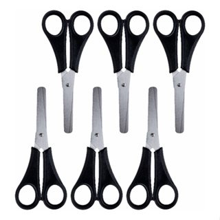 Kit 6 Tesouras Escolar Ponta Arredondada 13cm Preto Leo&leo em Oferta na Shopee