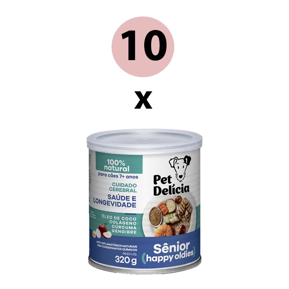 Ração Úmida Pet Delícia Cães Senior Happy Oldies 320g em Oferta na Shopee