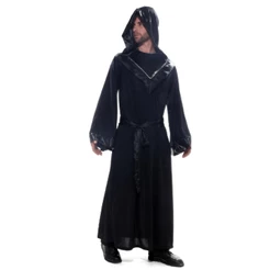 Fantasia Mago Feiticeiro Adulto Túnica C/ Capuz Halloween