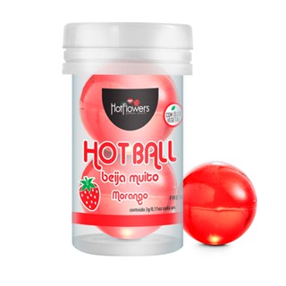 Hot Ball Duplo Beija Muito Morango - Hot Flowers