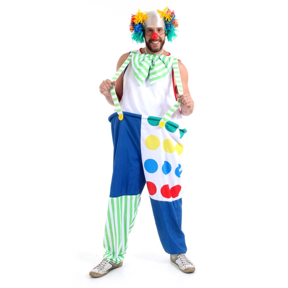 Fantasia Palhaço De Circo Engraçado Adulto Com Nariz E Peruca
 em Oferta na Shopee