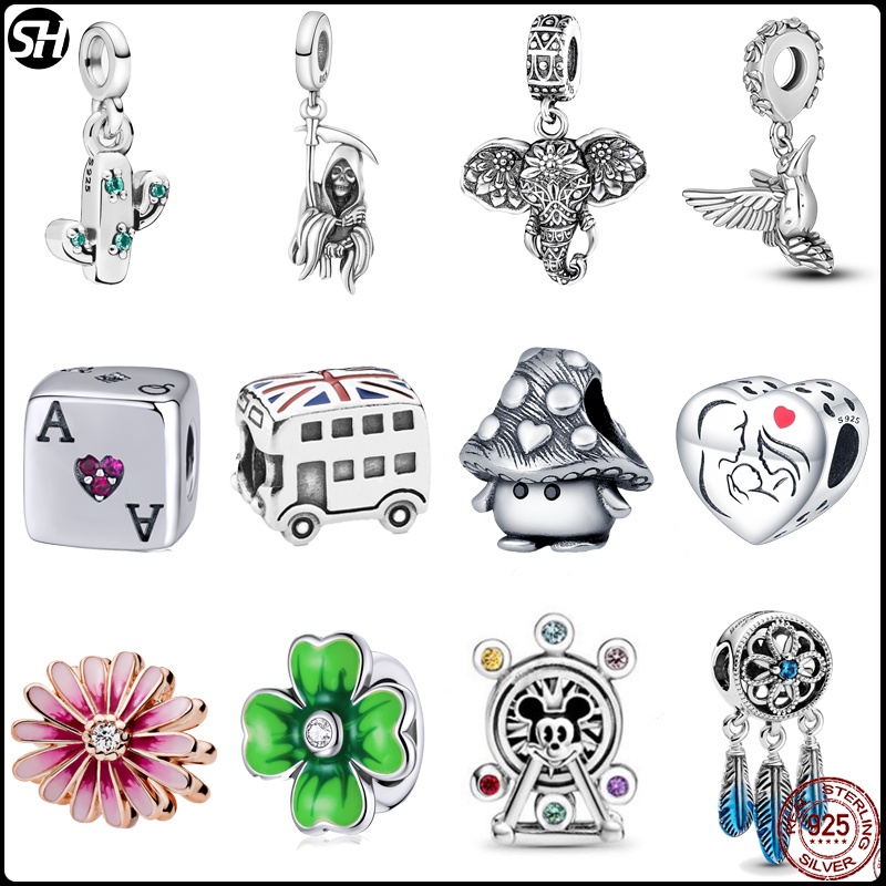 Fit Pandora Pulseira Charms Beads 925 Sterling Silver Pendant clip Olho Maligno Ouro Letra Dourada Love Dog Cat For Women Jewelry Gift Sieve