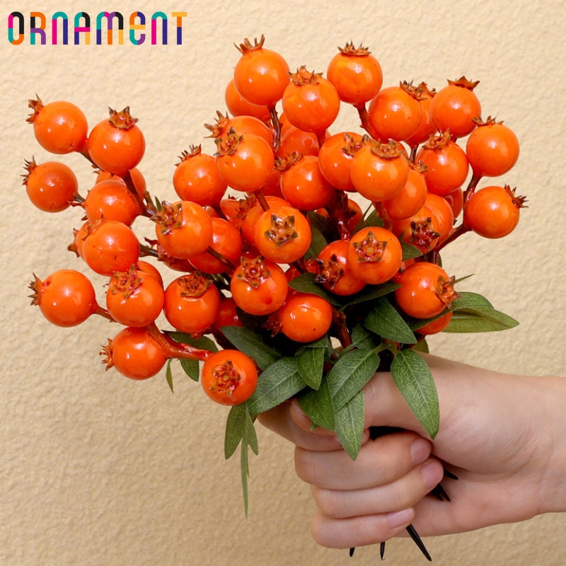[Destaque] Vaso De Cesta Arranjo De Flores De Frutas Vermelhas-Enfeite De Festa De Festival De Casamento-Buquê De Decora