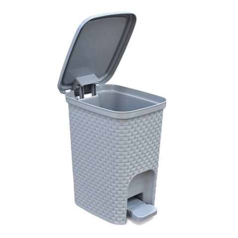 Lixeira Rattan Cinza C/ Pedal 7 Lts Plástico Multiuso Cesto em Oferta na Shopee