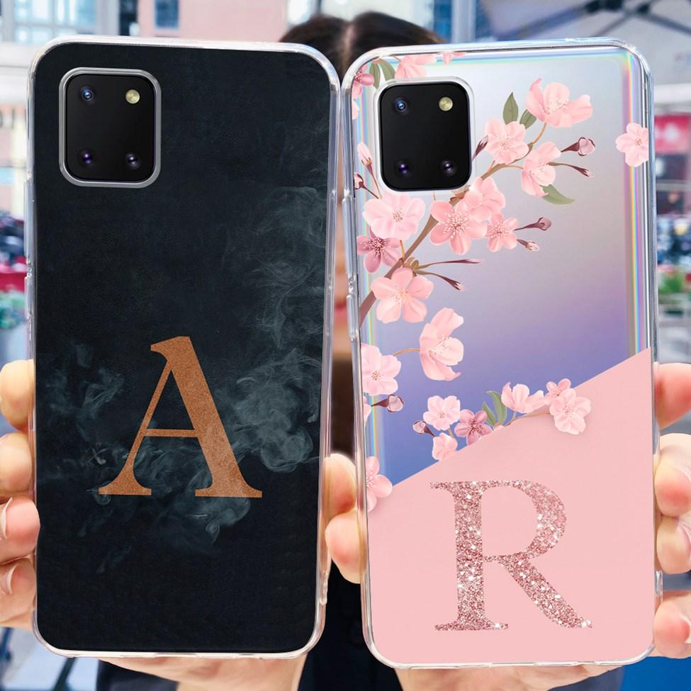 Para Samsung Note 10 Lite Caixa N770F Carta De Luxo À Prova De Choque Flores Bonitas Padrão Shell Galaxy Note10 De Telefone Bumper Clear TPU em Oferta na Shopee