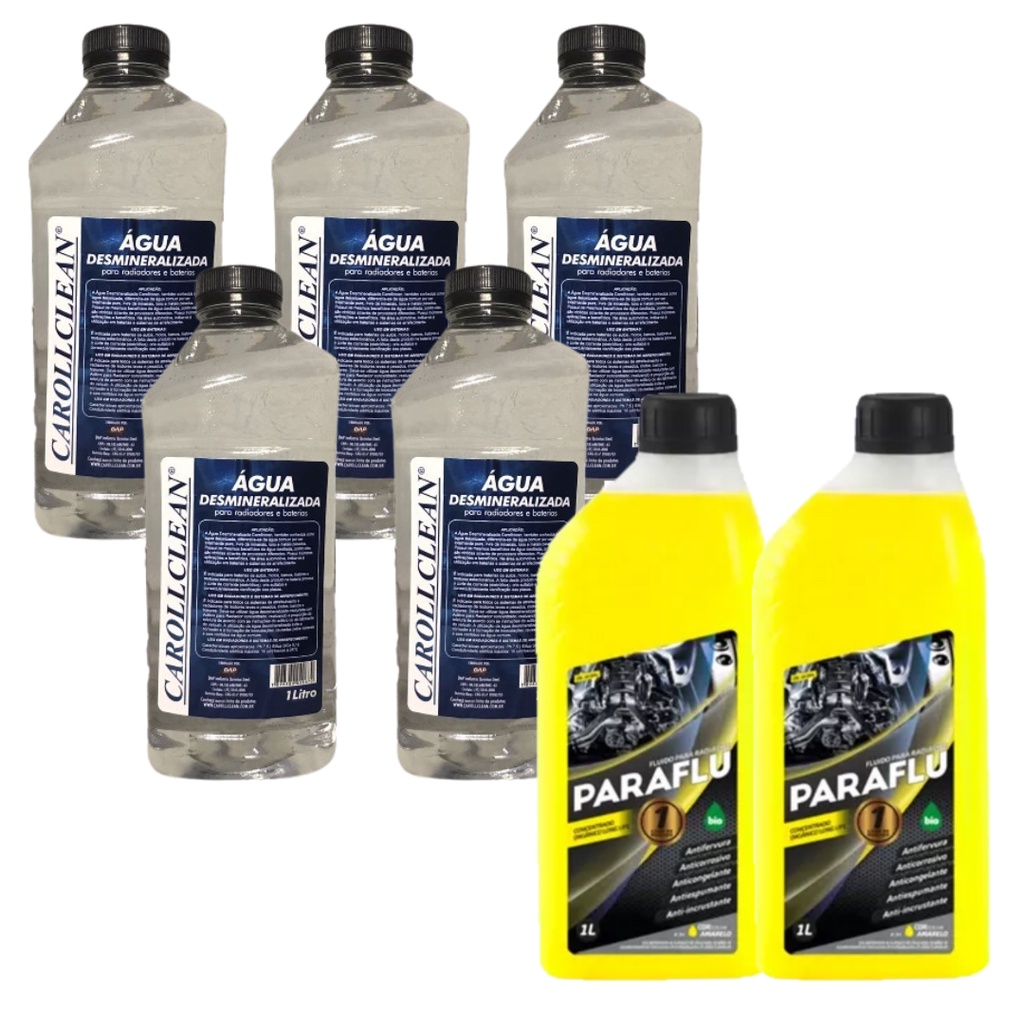 KIT 2 PARAFLU CONCENTRADO E 5 ÁGUAS DESMINERALIZADA